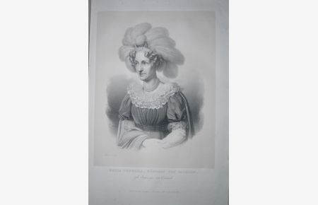 Bildnis der Maria Theresia von Sachsen (1767-1827). Halbfigur nach halblinks. Lithographie von Louis Zöllner nach C. Vogel von Vogelstein auf aufgewalztem Chinapapier.