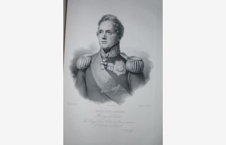 Portrait. Bildnis des Herzogs Friedrich August II (späterer König) von Sachen (1797-1854). Brustfigur en face. Lithographie von Ludwig Zöllner nach einer Zeichnung von C. Vogel.