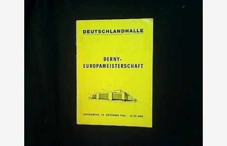 Radsport-Programm Derny-Europameisterschaft, Sonnabend, 10. Dezember 1966, Deutschlandhalle Berlin.