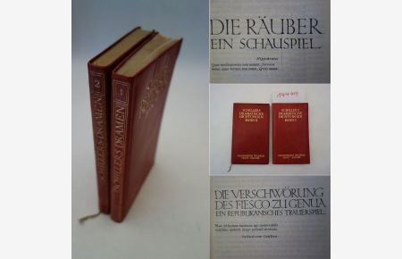 Schillers dramatische Dichtungen Bände I + II * 2 Bände der G A N Z L E D E R - V o r z u g s a u s g a b e der Sämtlichen Werke / G r o ß h e r z o g - W i l h e l m - E r n s t - A u s g a b e