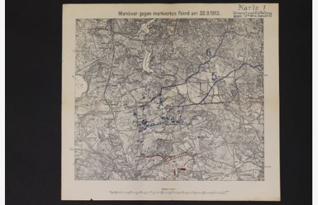 Manöver gegen markierten Feind am 22. 9. 1913 - 3 Lagekarten