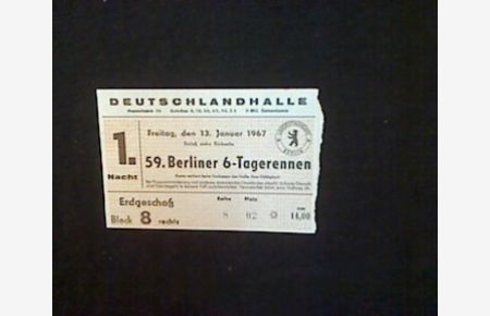 59. Berliner 6-Tage-Rennen. 13. 01. 1967.   - 1. Nacht. Erdgeschoß.