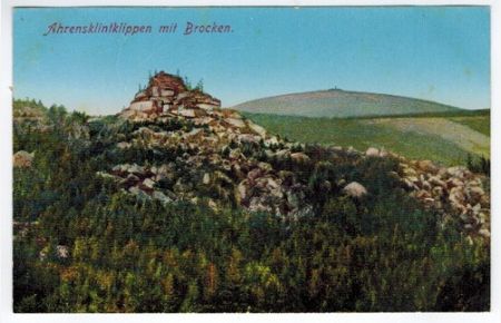 Postkarte: Ahrensklintklippen mit Brocken