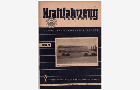 Kraftfahrzeugtechnik - Heft 11 - 2. Jahrgang 1952