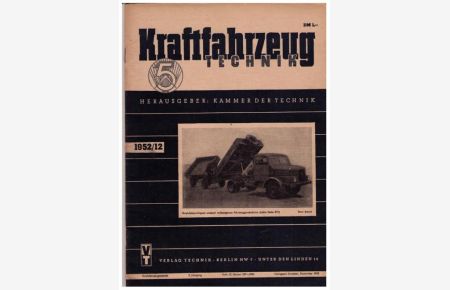 Kraftfahrzeugtechnik - Heft 12 - 2. Jahrgang 1952