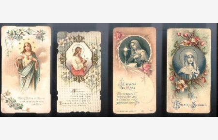 4 Heiligenbilder, Frankreich um 1900.
