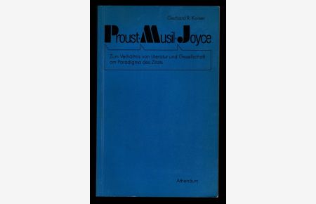 Proust, Musil, Joyce : Zum Verhältnis von Literatur und Gesellschaft am Paradigma des Zitats.