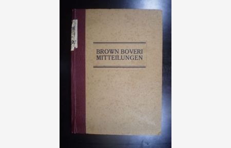Brown Boveri Mitteilungen 1942. Jahrgang XXIX. , Heft 1-12