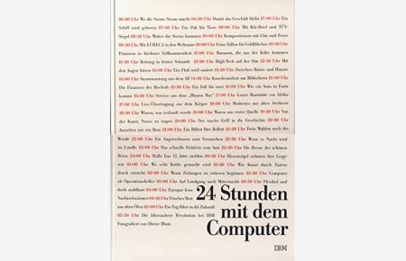 24 Stunden mit dem Computer. Fotografiert von Dieter Blum begleitende Texte Peter Bizer.