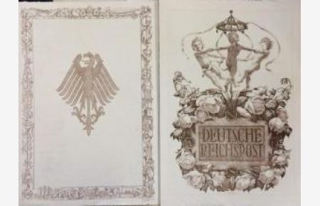 Originalradierung von Hanns BASTANIER. (Schriftzug Deutsche Reichspost mit Blumenumrahmung, darüber 3 nackte Kinder um einen Maibaum tanzend. 1928).