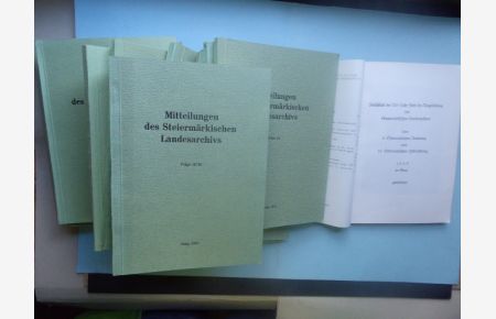 Mitteilungen des Steiermärkischen Landesarchivs. Folge 18 bis Folge 34 komplett in 16 Bänden (Folge 19/20 ist als Doppelheft erschienen).