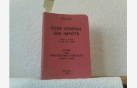 Code General des Impots - mise a jour au 25 mai 1988  - Livre des Procedures Fiscales ( mise a jour)