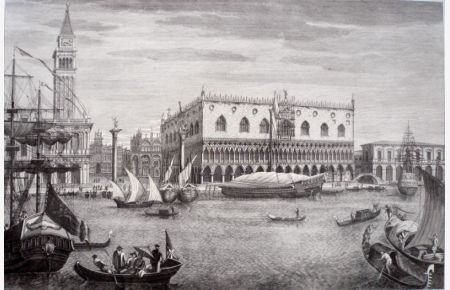 Prospectus Vrbis Venetiarum pra cateris magnifica, exhibens publica [. . . ].   - Radierung von Antonio Sandi (1733 Belluno - 1817 Puos d'Alpago) nach A. Canal.