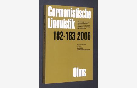 Linguistik als Kulturwissenschaft. Herausgegeben von Martin Wengeler. (= Germanistische Linguistik. Herausgegeben vom Forschungsinstitut für deutsche Sprache, Deutscher Sprachatlas, Marburg/Lahn, 182-183, 2006).