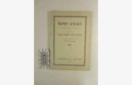 Manon Lescaut. Lyrisches Drama in 4 Acten.