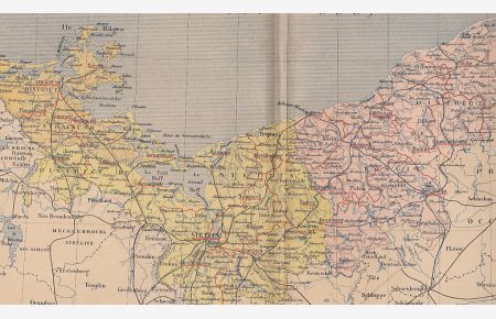 Karte. Carte de La Poméranie. Farblithographie von V. A. Malte-Brun, Blattgröße: 27, 5 x 38 cm, um 1870.