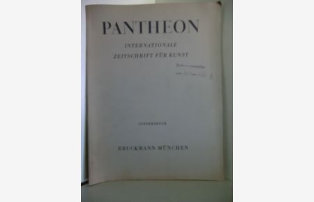 Pantheon. Internationale Zeitschrift für Kunst. Sonderdruck, Belegexemplar Seite 393 6/XXI