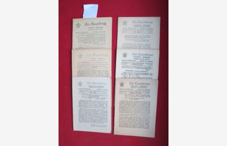 Das Rosenkreuz - Hefte 1-12/1952 (6 Hefte - komplett)  - - Rosenkreuzer-Gemeinschaft. Gegründet durch Max Heindel. Mitteilungen für unsere Studierenden und Freunde.