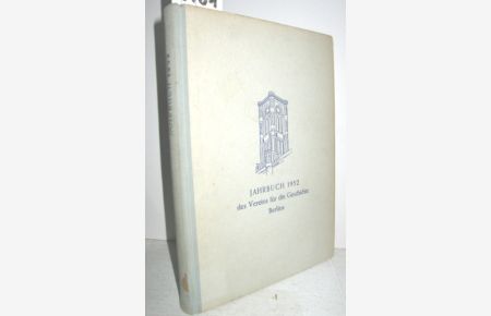 Jahrbuch 1952 des Vereins für die Geschichte Berlins