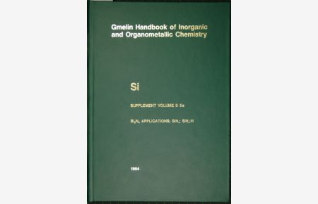 Gmelin Handbook of Inorganic and Organometallic Chemistry. (Handbuch der anorganischen Chemie). 8th edition. Si. Silicium. Silicon. Supplement Volume B 5 e: Non-Electronic Applications of Silicon Nitride. SiNx. SiNx:H. By Erich F. Hockings a. o.