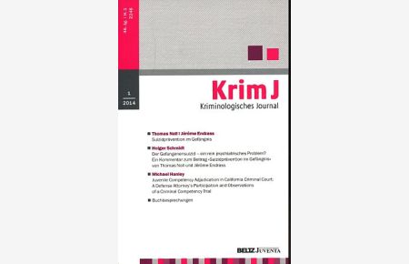 Krim J (Kriminologisches Journal) 46. Jg. , H. 1, 2014.