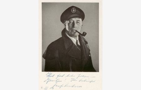 Seeoffizier und Schriftsteller (1881-1966): Porträtpostkarte mit eigenh. Widmung, Dat. (4. VII. [19]58) u. U.