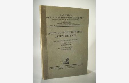 Kulturgeschichte des Alten Orients - 3. Abschnitt - 1. Lieferung - Kleinasien - Die Iranier.