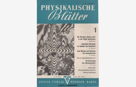 Physikalische Blätter, Ausgabe 1/1968
