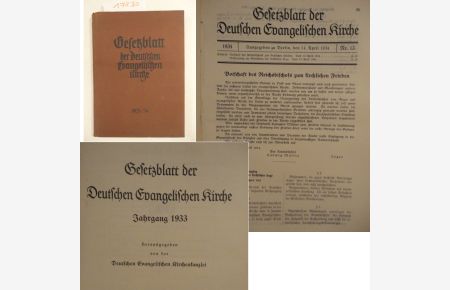 Gesetzblatt der Deutschen Evangelischen Kirche 1933 - 1934