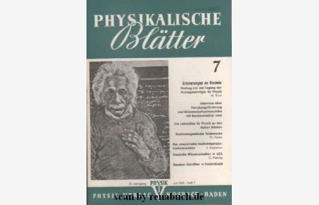 Physikalische Blätter, Ausgabe 7/1965