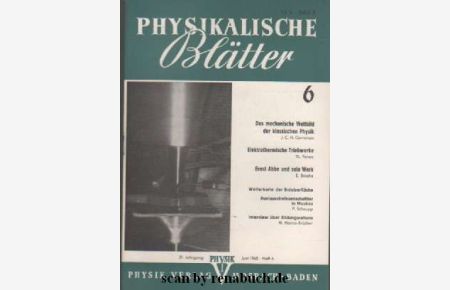 Physikalische Blätter, Ausgabe 6/1965