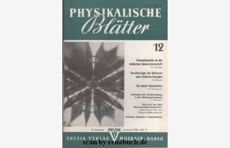 Physikalische Blätter, Ausgabe 12/1965