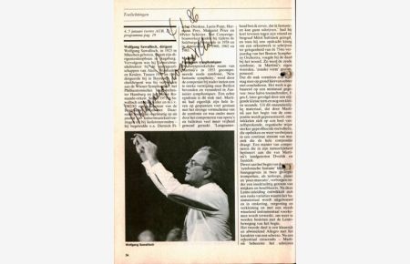 [Programm mit eigenh. Unterschrift] Preludium. Concertgebouwnieuws januari 1986