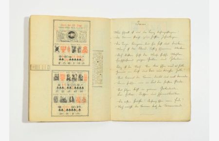 „Ein Kalender aus dem Jahr 1905 auf das Jahr 1906“. Dt. Handschrift auf Papier.