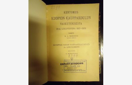Kertomus kuopion kauppakoulun vaikutuksesta, 21: Nä Lukuvuotena 1907-1908.