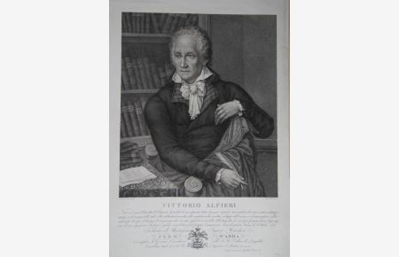 Portrait. Halbfigur, sitzend en face. Punktierkupferstich von Luigi Rados (1773-1840) nach dem Gemälde des roberto Ficosi.