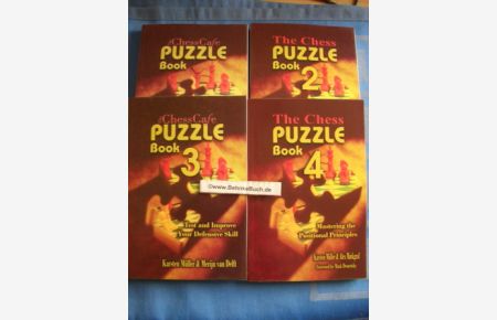 The Chess Cafe puzzle book. (4 Bände komplett).   - Band 1: est and improve your tactical vision. Band 2: est and improve your positional intuition. Band 3: test and improve your defensive skill. Band 4: Mastering the Positional Principles.