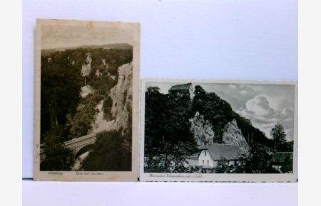 2 AK Hönnetal, Blick vom Uhufelsen, Klusenstein mit Mühle; Konvolut