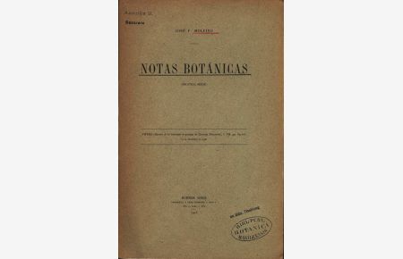 Notas Botanicas.   - PHYSIS (Revisla de la Sociedad Argentina de Cieucias Naturales), t. VII,  (11 de diciembrc de 1923).