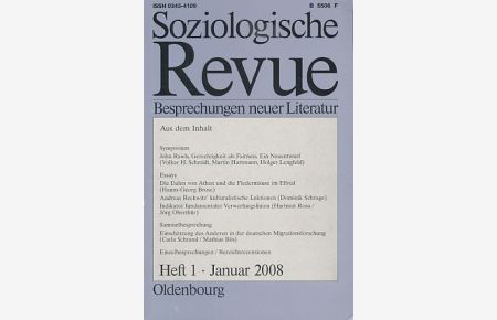 Soziologische Revue. Besprechungen neuer Literatur. Jg. 32, Heft 1, 2008.   - Mit Werner Rammert.