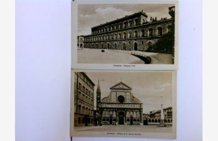 2 AK Firenze; Palazzo Pitti, Chiesa di S. Maria Novella; ca. 1910; Konvolut