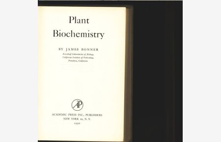 Plant Biochemistry.