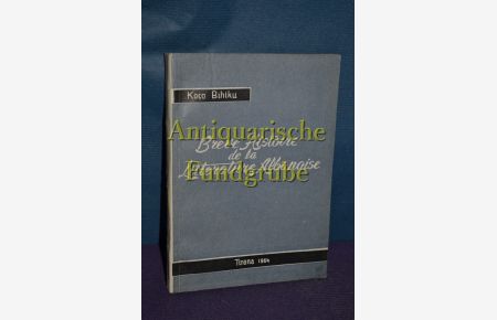 Histoire de la litterature Albanaise.