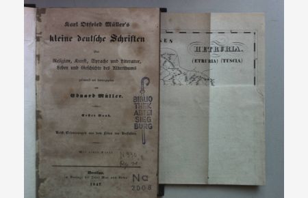 Karl Otfried Müller's kleine deutsche Schriften über Religion, Kunst, Sprache und Literatur, Leben und Geschichte des Alterthums: ERSTER BAND.