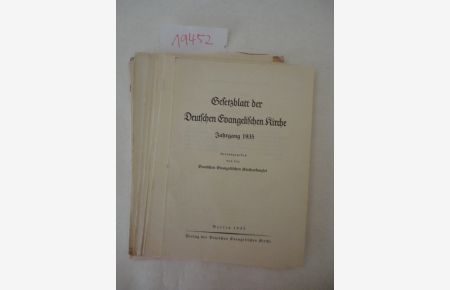 Gesetzblatt der Deutschen Evangelischen Kirche Ausgabe A (Reich) 1935