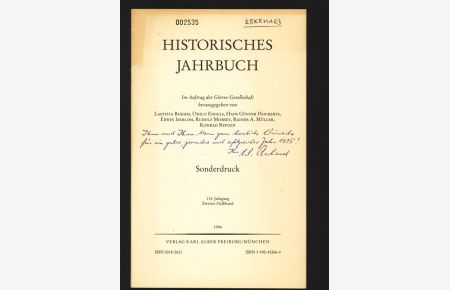 HISTORISCHES JAHRBUCH.   - Sonderdruck 114.Jahrgang Zweiter Halbband.