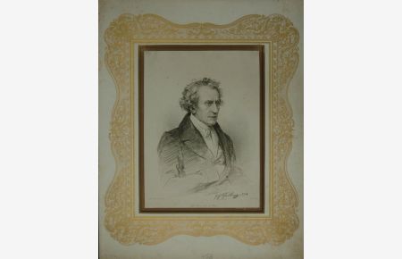 Portrait. Bildnis in Halbfigur nach dreiviertel rechts. Radierung von Franz Stöber nach J. Danhauser.