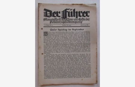 Der Führer (Monatsschrift für Führer und Helfer der Arbeiterjugendbewegung. 9. Jahrgang Nr. 5 Mai 1927