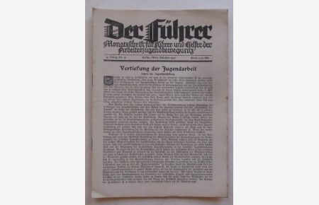 Der Führer (Monatsschrift für Führer und Helfer der Arbeiterjugendbewegung. 9. Jahrgang Nr. 10 Oktober 1927