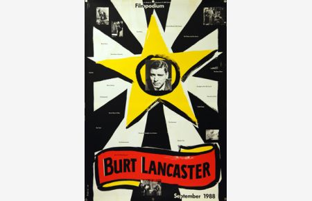 Plakat - Zum 75. Geburtstag von Burt Lancaster, Filmpodium Kino Zürich. Siebdruck.